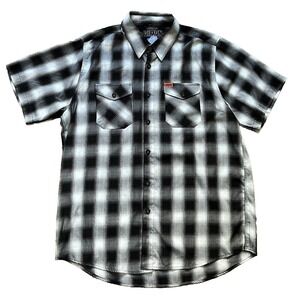 Dixxon Ross Alley Short Sleeve Plaid Button Up Bamboo Flannel Shirt, Size XL